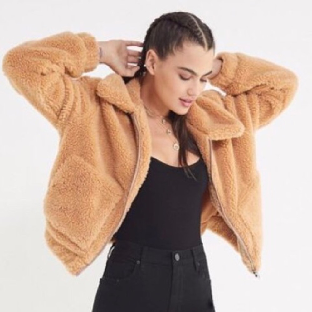 Uo Cropped Teddy Jacket - image 1